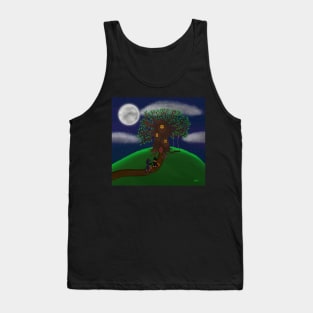 House on a hill with Trick-or-treaters Tank Top
